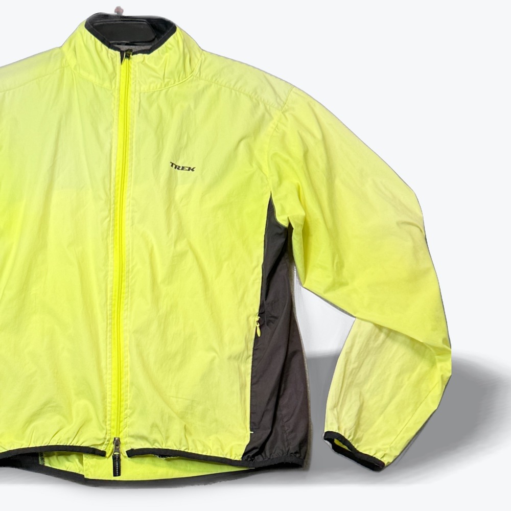 Vintage Trek Circuit Rain Cycling Jacket Mens Large Packable‎ Neon Reflective